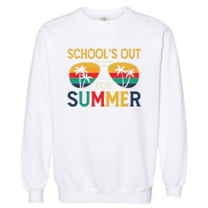 Schools Out For Summer Retro Last Day Of School Teacher Boy Garment-Dyed Sweatshirt