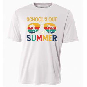 Schools Out For Summer Retro Last Day Of School Teacher Boy Cooling Performance Crew T-Shirt