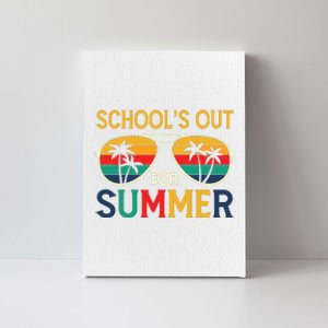 Schools Out For Summer Retro Last Day Of School Teacher Boy Canvas