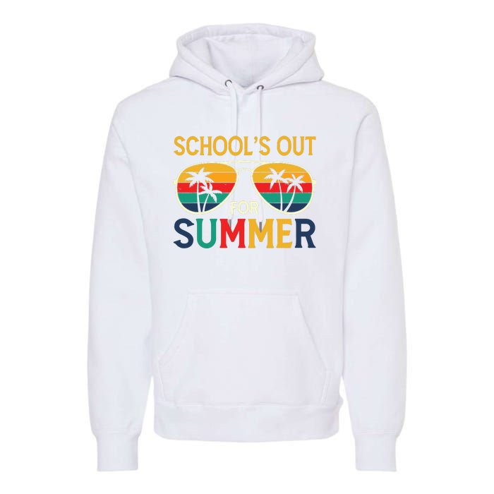 Schools Out For Summer Retro Last Day Of School Teacher Boy Premium Hoodie