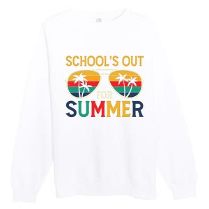 Schools Out For Summer Retro Last Day Of School Teacher Boy Premium Crewneck Sweatshirt