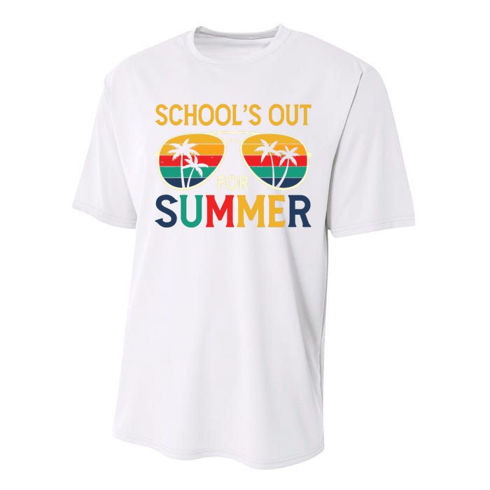 Schools Out For Summer Retro Last Day Of School Teacher Boy Performance Sprint T-Shirt