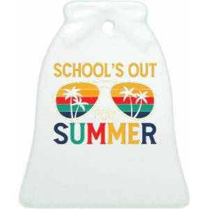 Schools Out For Summer Retro Last Day Of School Teacher Boy Ceramic Bell Ornament