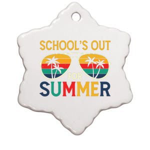 Schools Out For Summer Retro Last Day Of School Teacher Boy Ceramic Star Ornament