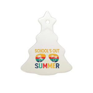 Schools Out For Summer Retro Last Day Of School Teacher Boy Ceramic Tree Ornament