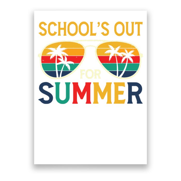 Schools Out For Summer Retro Last Day Of School Teacher Boy Poster