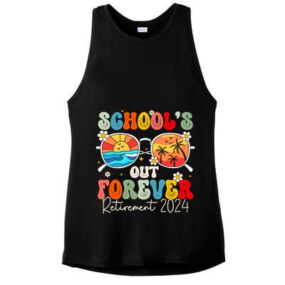 SchoolS Out Forever Retired Teacher Retirement 2024 Ladies PosiCharge Tri-Blend Wicking Tank