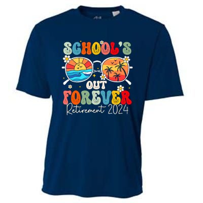 SchoolS Out Forever Retired Teacher Retirement 2024 Cooling Performance Crew T-Shirt