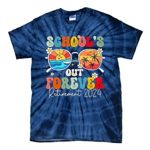 SchoolS Out Forever Retired Teacher Retirement 2024 Tie-Dye T-Shirt