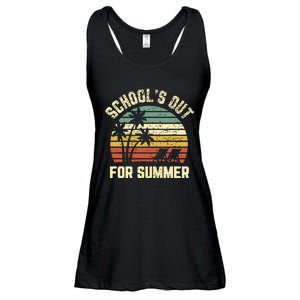 Schools Out For Summer Funny Retro Beach Vibe Summer Ladies Essential Flowy Tank