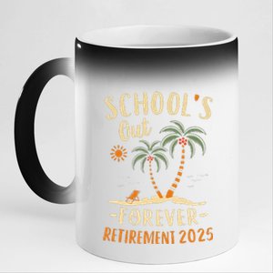 Schools Out Forever Retirement 2025 Gift Retired Teacher 11oz Black Color Changing Mug