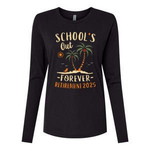 Schools Out Forever Retirement 2025 Gift Retired Teacher Womens Cotton Relaxed Long Sleeve T-Shirt