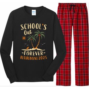 Schools Out Forever Retirement 2025 Gift Retired Teacher Long Sleeve Pajama Set