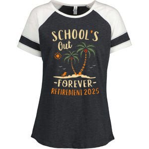 Schools Out Forever Retirement 2025 Gift Retired Teacher Enza Ladies Jersey Colorblock Tee