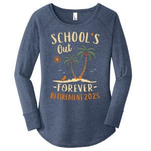 Schools Out Forever Retirement 2025 Gift Retired Teacher Women's Perfect Tri Tunic Long Sleeve Shirt