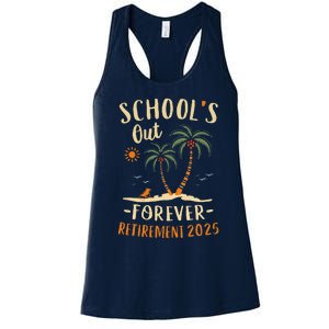 Schools Out Forever Retirement 2025 Gift Retired Teacher Women's Racerback Tank