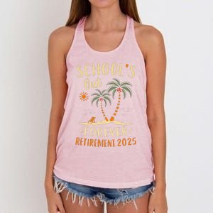 Schools Out Forever Retirement 2025 Gift Retired Teacher Women's Knotted Racerback Tank