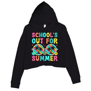 Schools Out For Summer Last Day Of School Teacher Crop Fleece Hoodie