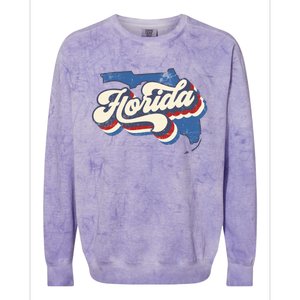 State Of Florida Retro Logo Colorblast Crewneck Sweatshirt