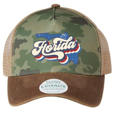 State Of Florida Retro Logo Legacy Tie Dye Trucker Hat