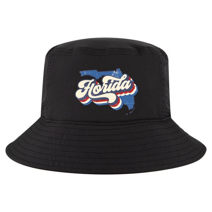 State Of Florida Retro Logo Cool Comfort Performance Bucket Hat
