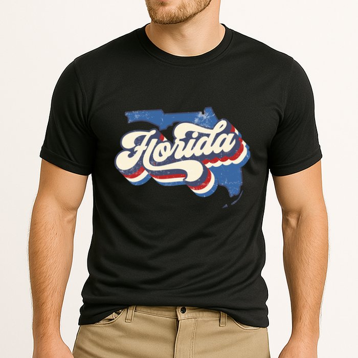 State Of Florida Retro Logo Cooling Performance Crew T-Shirt
