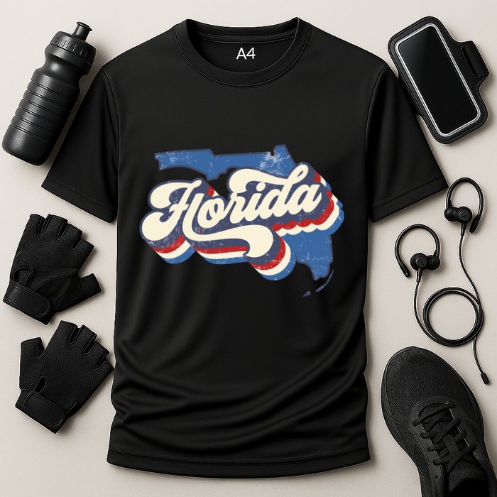 State Of Florida Retro Logo Cooling Performance Crew T-Shirt