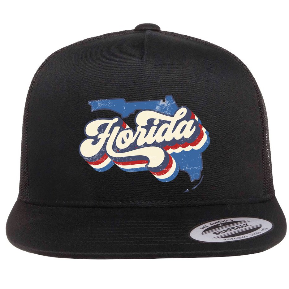 State Of Florida Retro Logo Flat Bill Trucker Hat