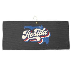 State Of Florida Retro Logo Large Microfiber Waffle Golf Towel