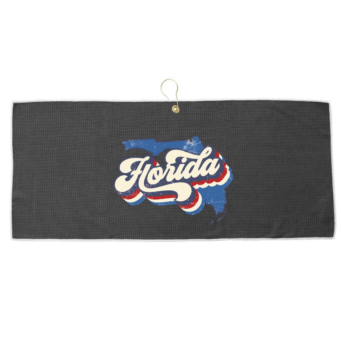 State Of Florida Retro Logo Large Microfiber Waffle Golf Towel