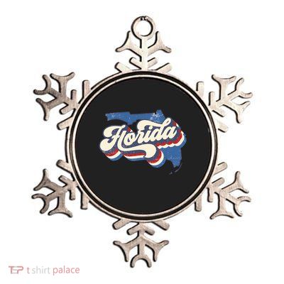 State Of Florida Retro Logo Metallic Star Ornament
