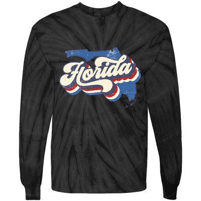 State Of Florida Retro Logo Tie-Dye Long Sleeve Shirt