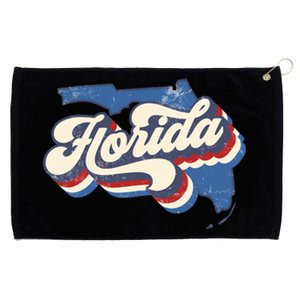 State Of Florida Retro Logo Grommeted Golf Towel