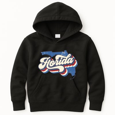 State Of Florida Retro Logo Kids Hoodie