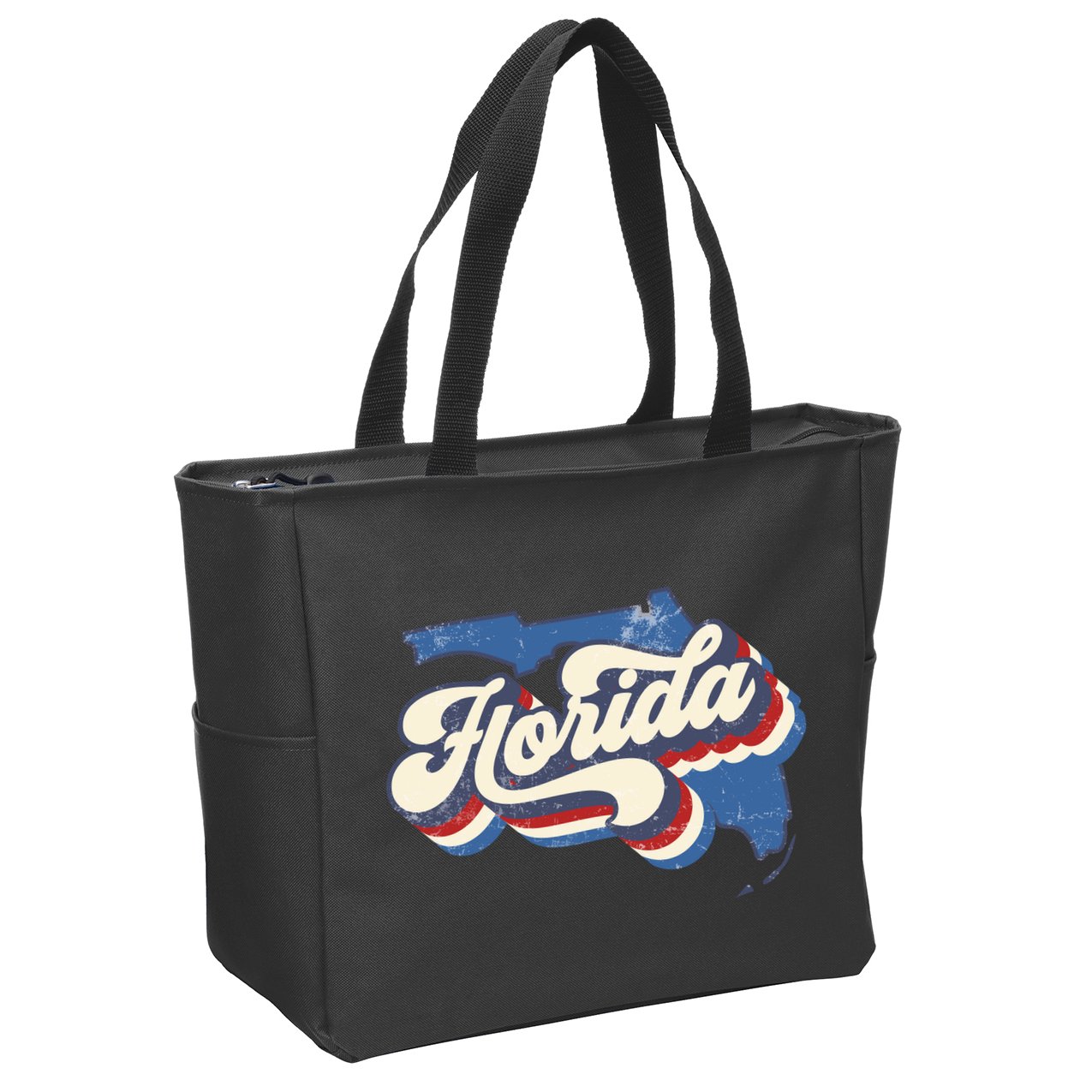 State Of Florida Retro Logo Zip Tote Bag