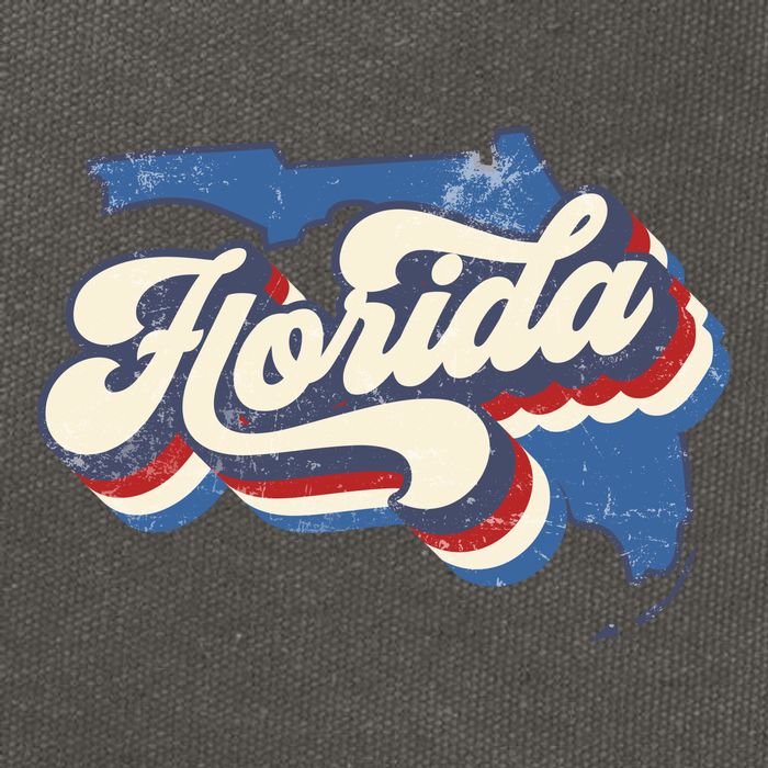 State Of Florida Retro Logo Cotton Canvas Backpack