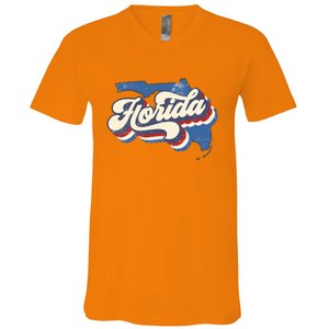 State Of Florida Retro Logo V-Neck T-Shirt