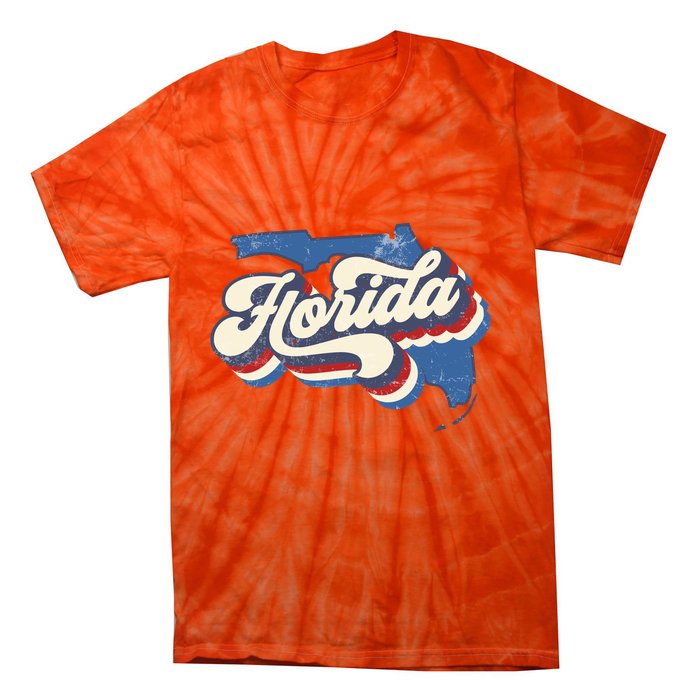 State Of Florida Retro Logo Tie-Dye T-Shirt