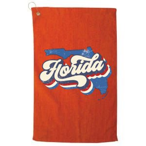 State Of Florida Retro Logo Platinum Collection Golf Towel