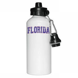 State Of Florida Varsity Blue Weathered Design Aluminum Water Bottle