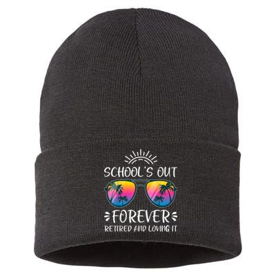 Schools Out Forever Retired Loving It Summer Teacher Student Sustainable Knit Beanie