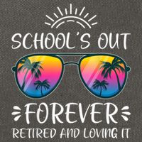 Schools Out Forever Retired Loving It Summer Teacher Student Cotton Canvas Backpack