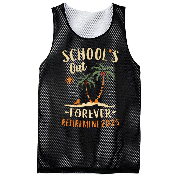 Schools Out Forever Retirement 2025 Gift Retired Teacher Gift Mesh Reversible Basketball Jersey Tank