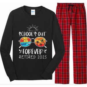 Schools Out Forever School Teacher Retired 2025 Retirement Gift Long Sleeve Pajama Set