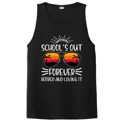 SchoolS Out Forever Retired And Loving It PosiCharge Competitor Tank