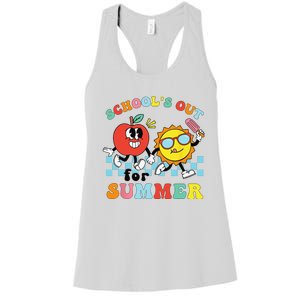 School's Out For Summer Graduation Groovy Teacher Women's Racerback Tank