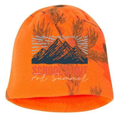 SchoolS Out For Summer Happy Last Day Mountain Sunset Gift Kati - Camo Knit Beanie