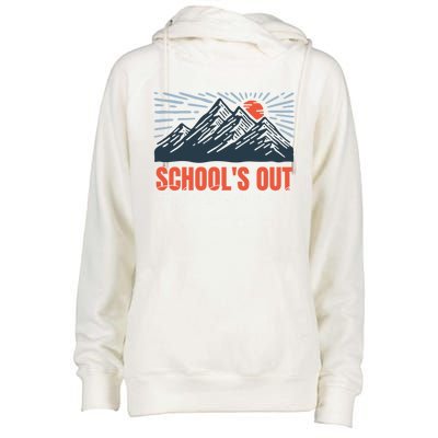 SchoolS Out For Summer Happy Last Day Mountain Sunset Gift Womens Funnel Neck Pullover Hood