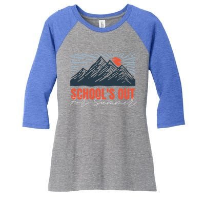 SchoolS Out For Summer Happy Last Day Mountain Sunset Gift Women's Tri-Blend 3/4-Sleeve Raglan Shirt