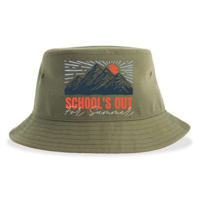 SchoolS Out For Summer Happy Last Day Mountain Sunset Gift Sustainable Bucket Hat